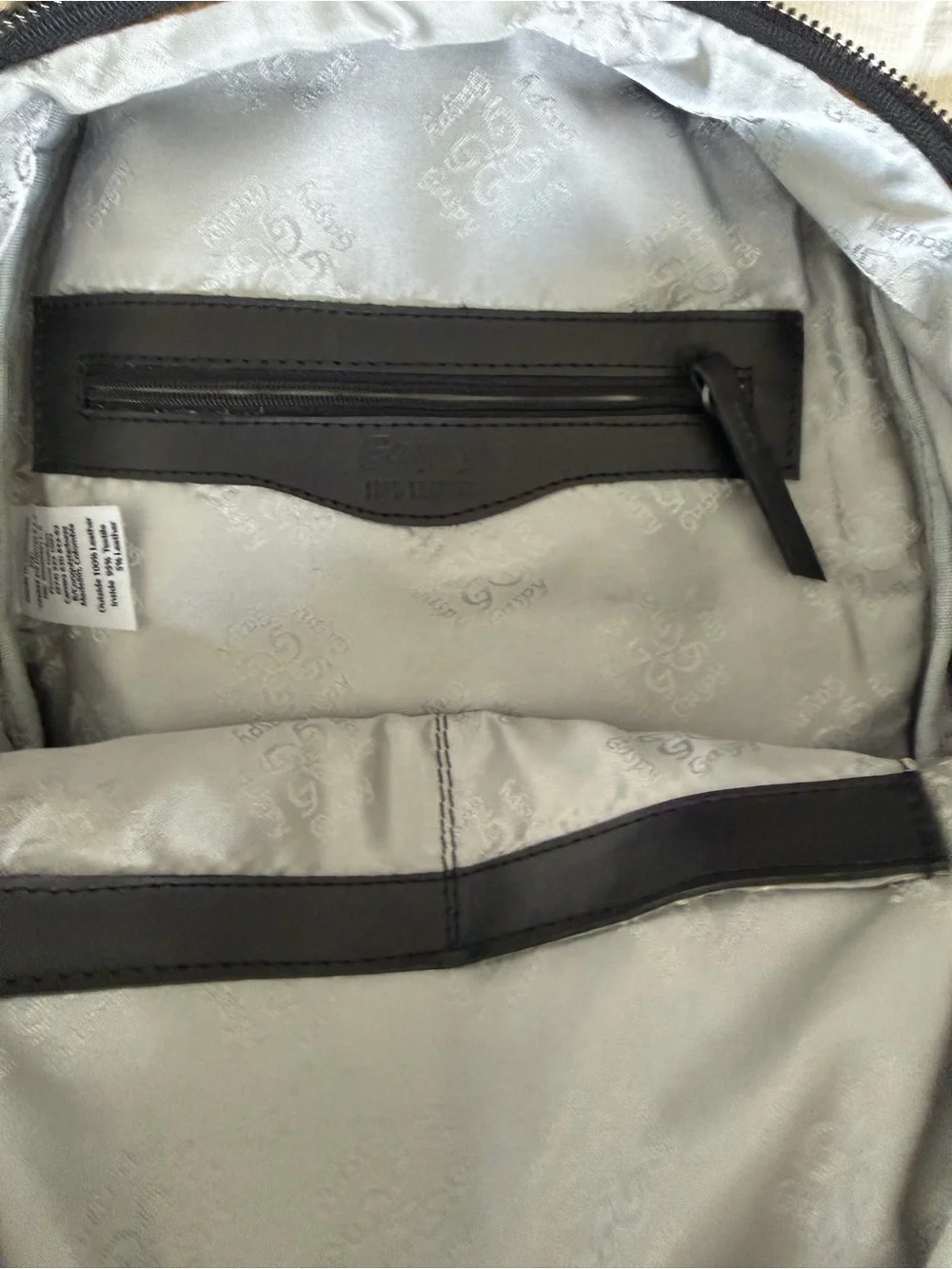 Black Floral Embossed Backpack for Men